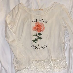 White long sleeve crop top